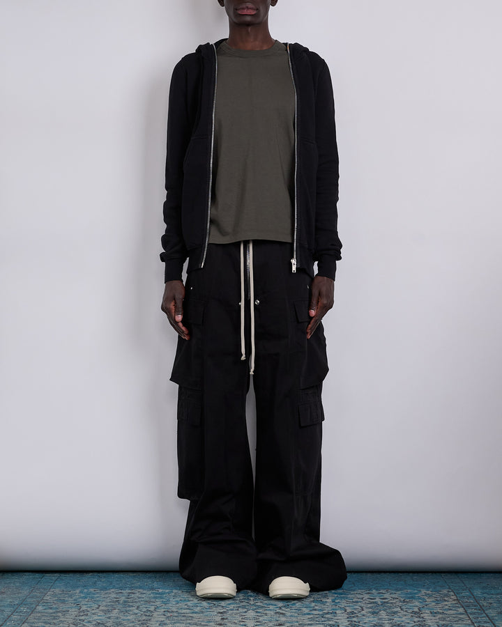 Rick Owens DRKSHDW Gimp Zip Hood Slub Felpa Black