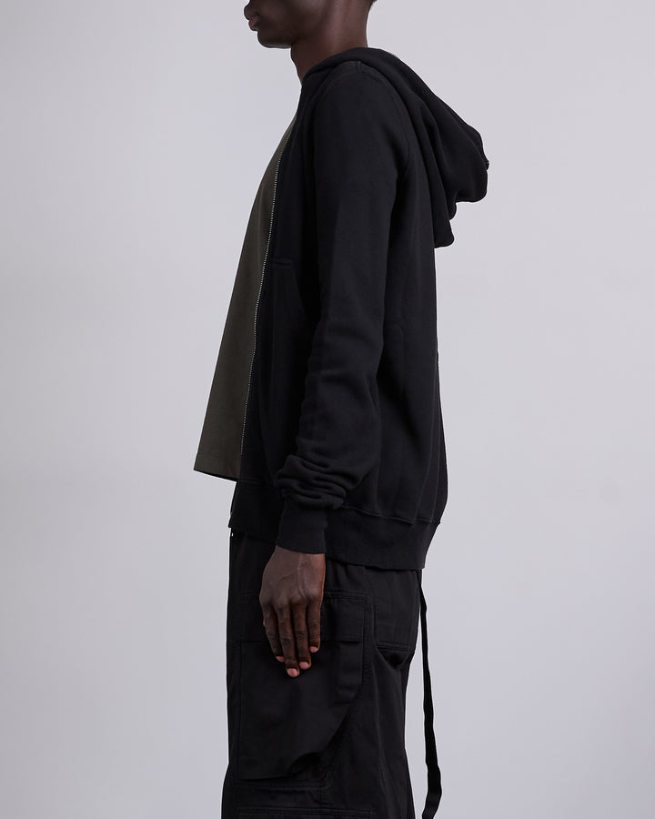Rick Owens DRKSHDW Gimp Zip Hood Slub Felpa Black