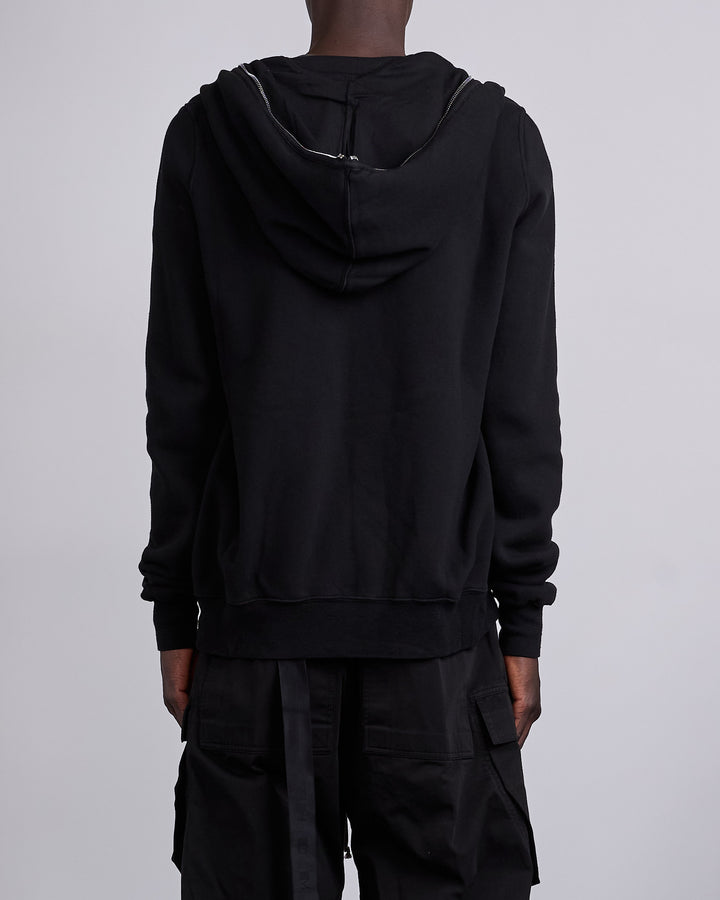 Rick Owens DRKSHDW Gimp Zip Hood Slub Felpa Black