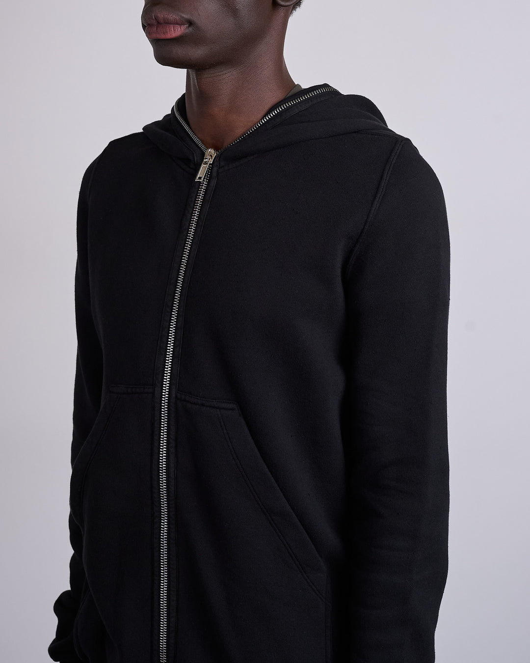 Rick Owens DRKSHDW Gimp Zip Hood Slub Felpa Black