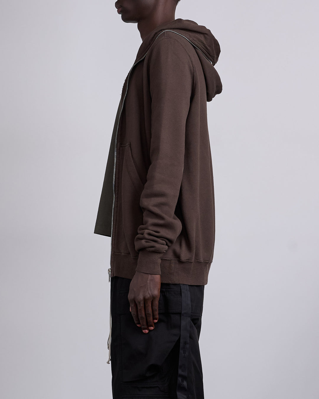 Rick Owens DRKSHDW Gimp Zip Hood Slub Felpa Dark Dust