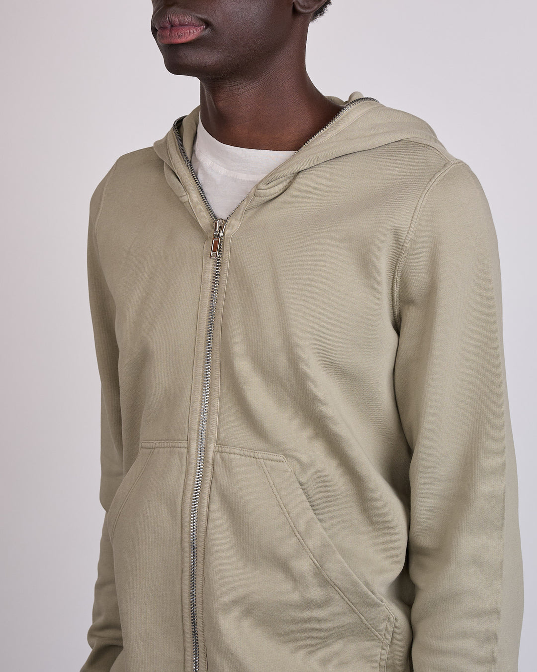 Rick Owens DRKSHDW Gimp Zip Hoodie Felpa Fleece Mineral