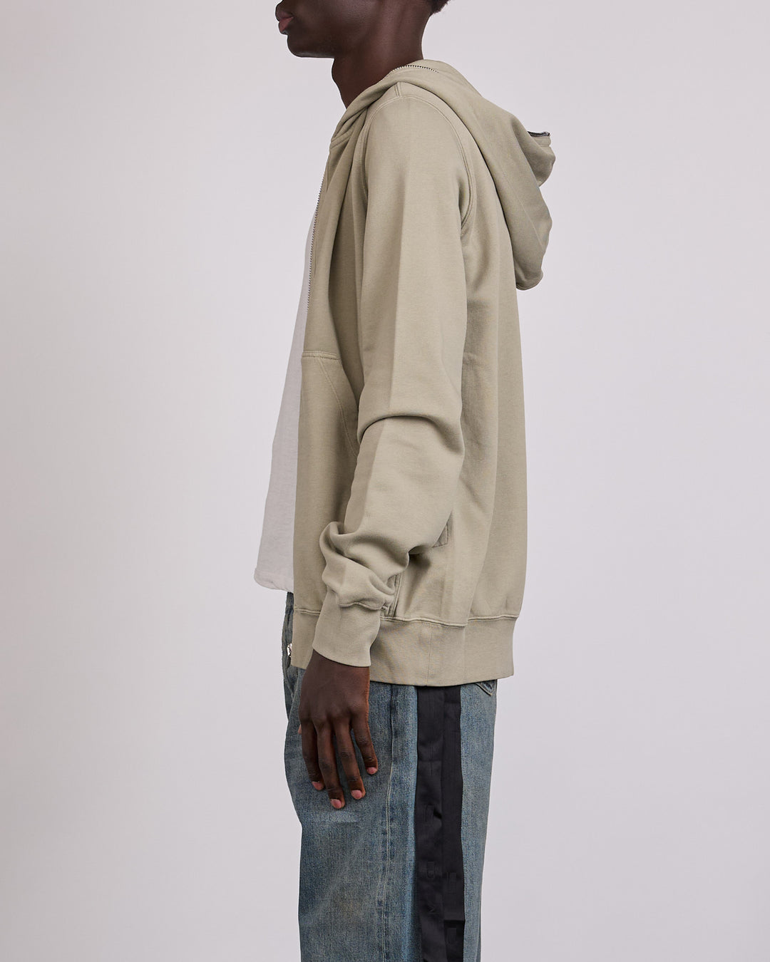 Rick Owens DRKSHDW Gimp Zip Hoodie Felpa Fleece Mineral