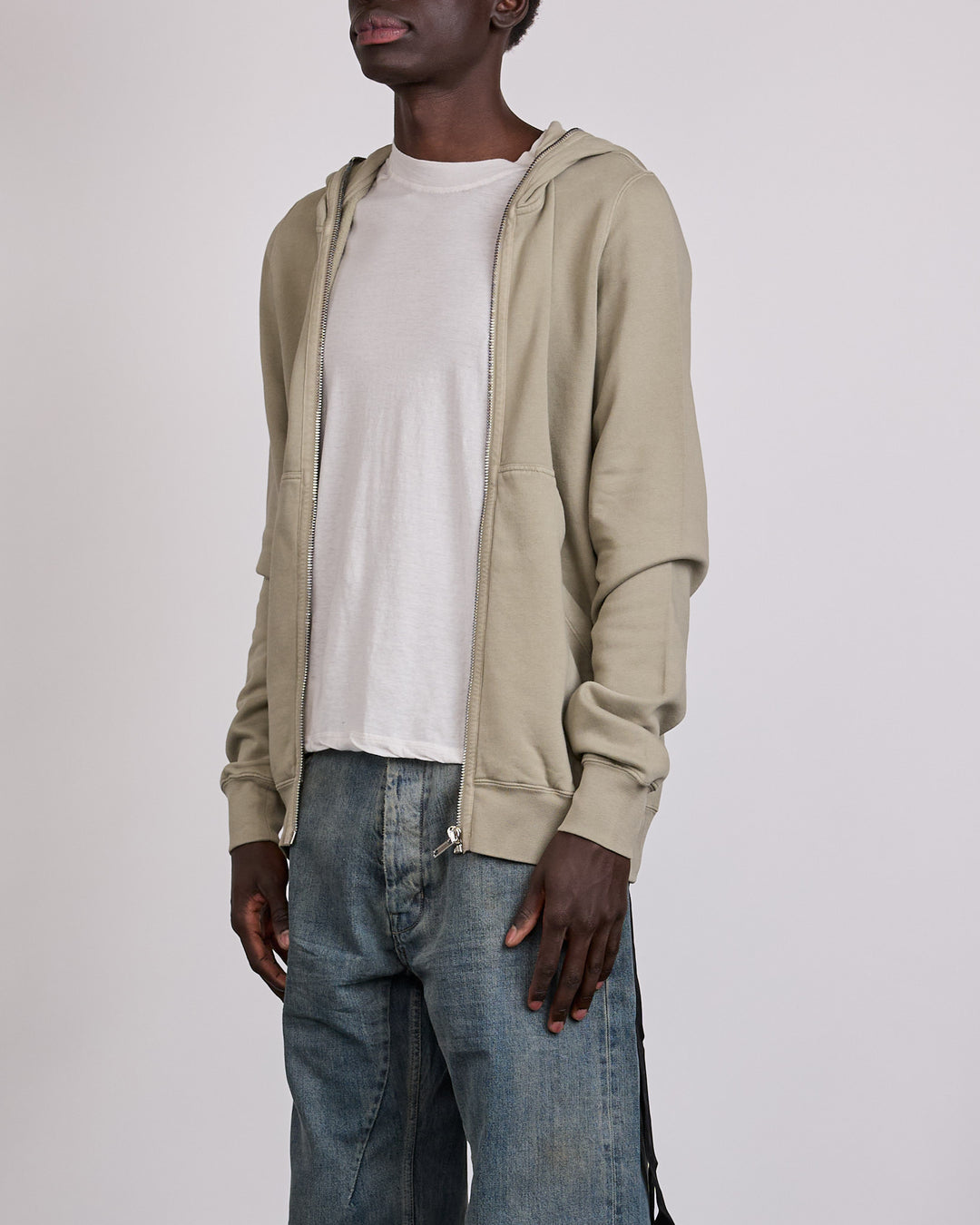 Rick Owens DRKSHDW Gimp Zip Hoodie Felpa Fleece Mineral