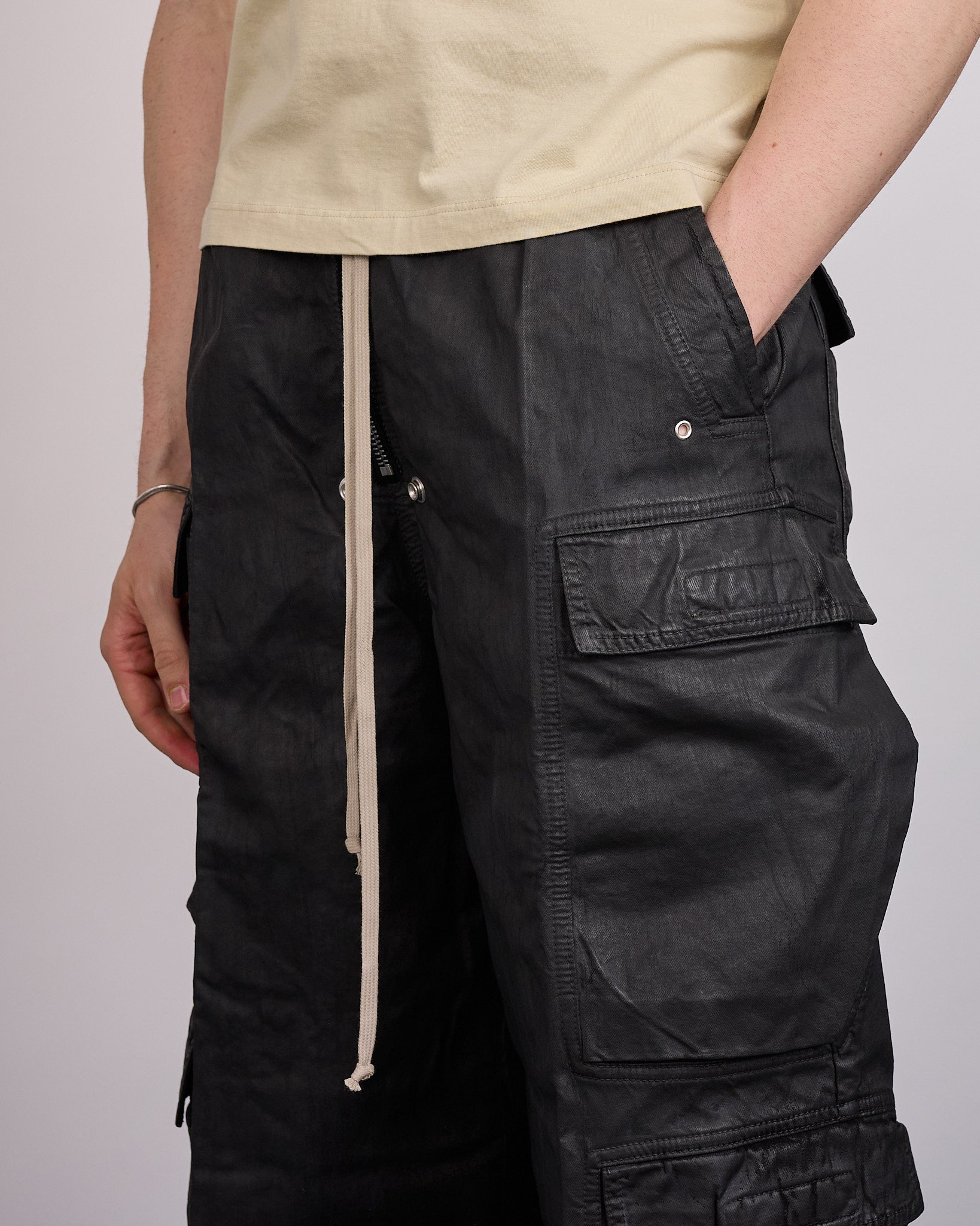 Rick Owens DRKSHDW Jumbo Cargo Bela Pant Stretch Deep Black Denim