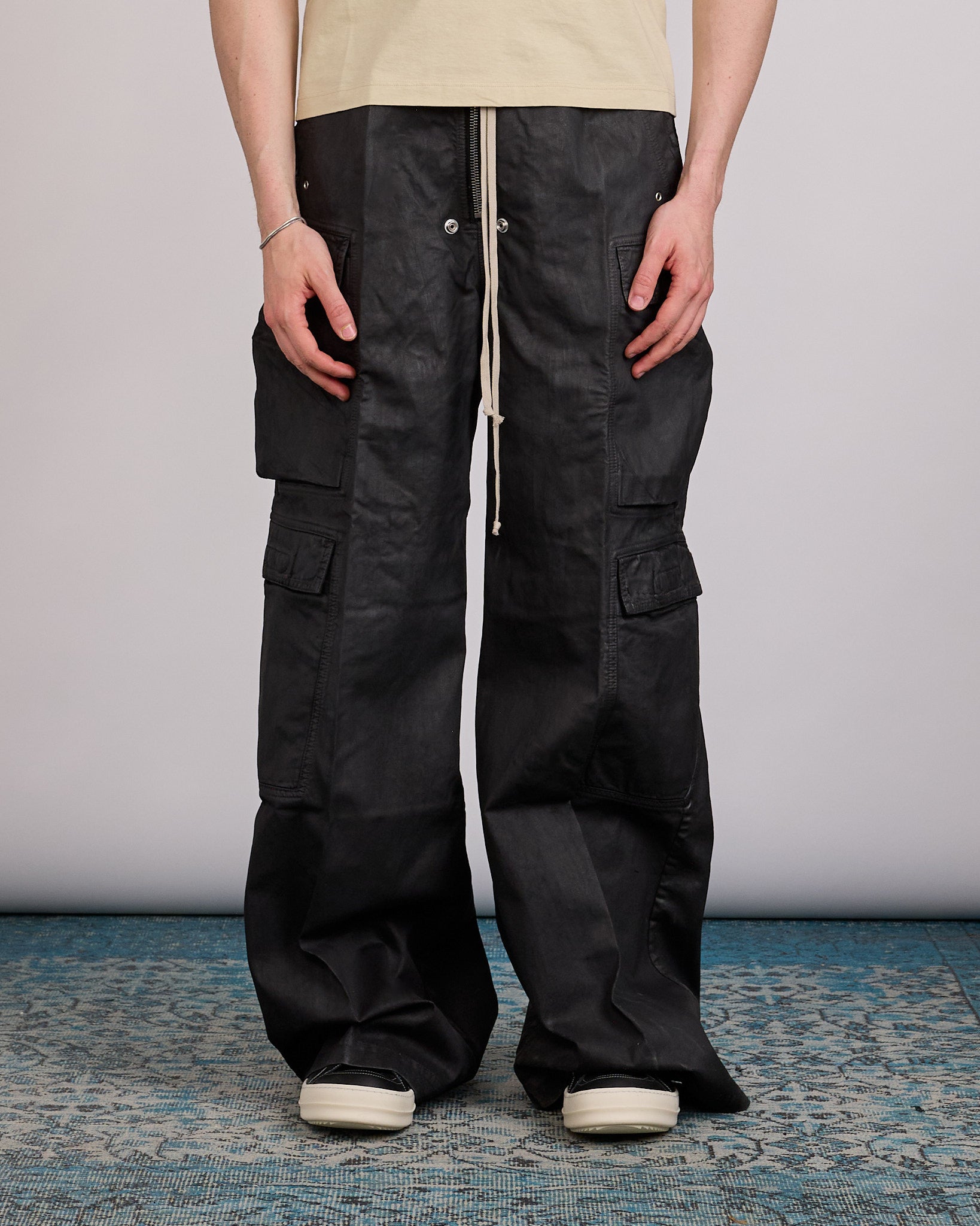 Rick Owens DRKSHDW Jumbo Cargo Bela Pant Stretch Deep Black Denim