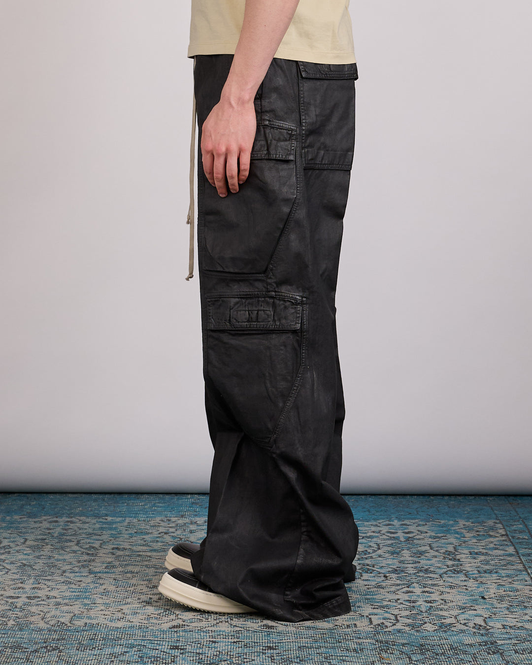 Rick Owens DRKSHDW Jumbo Cargo Bela Pant Stretch Deep Black Denim