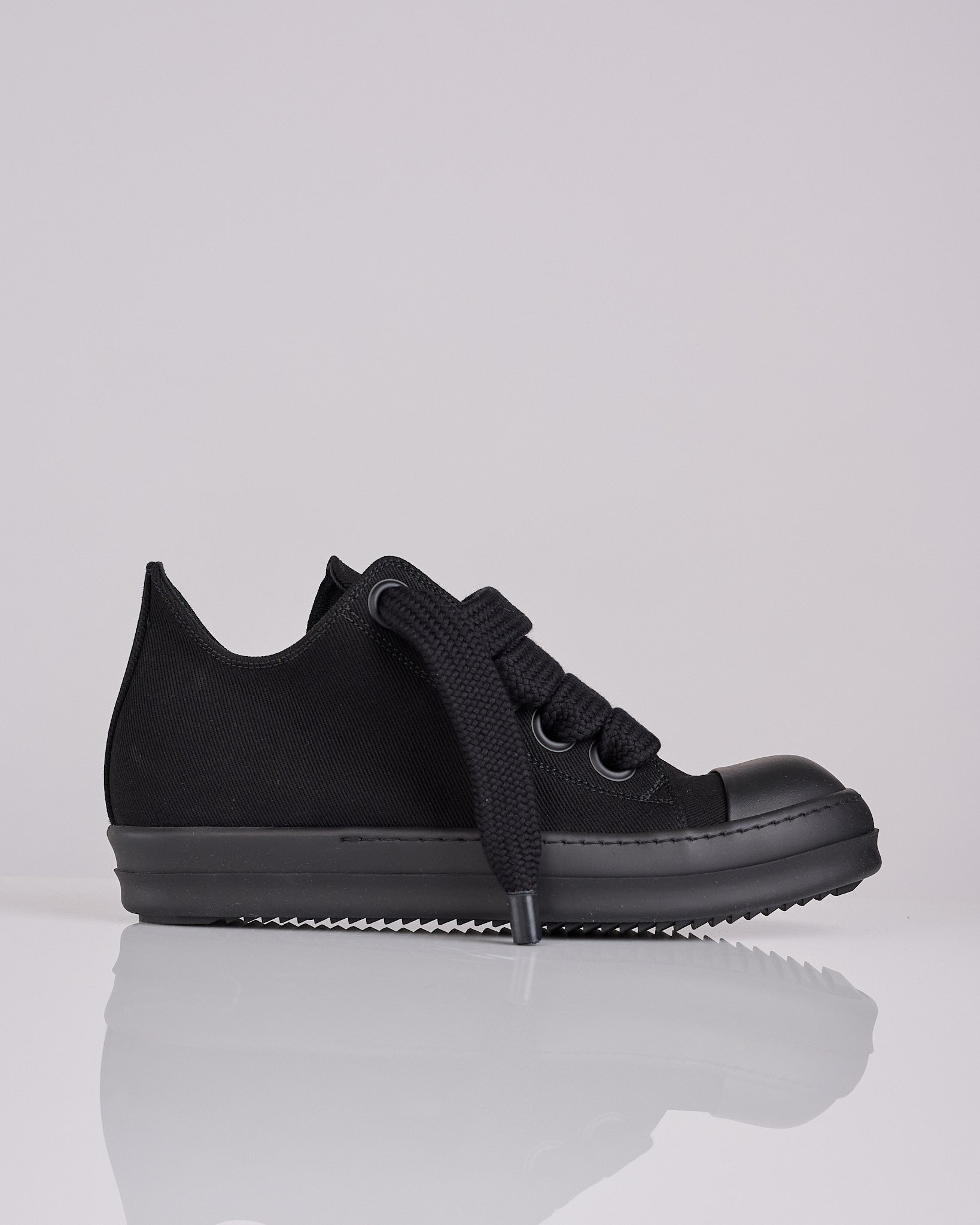 Rick Owens DRKSHDW Jumbo Lace Low Sneaker Denim All Black – LESS 17