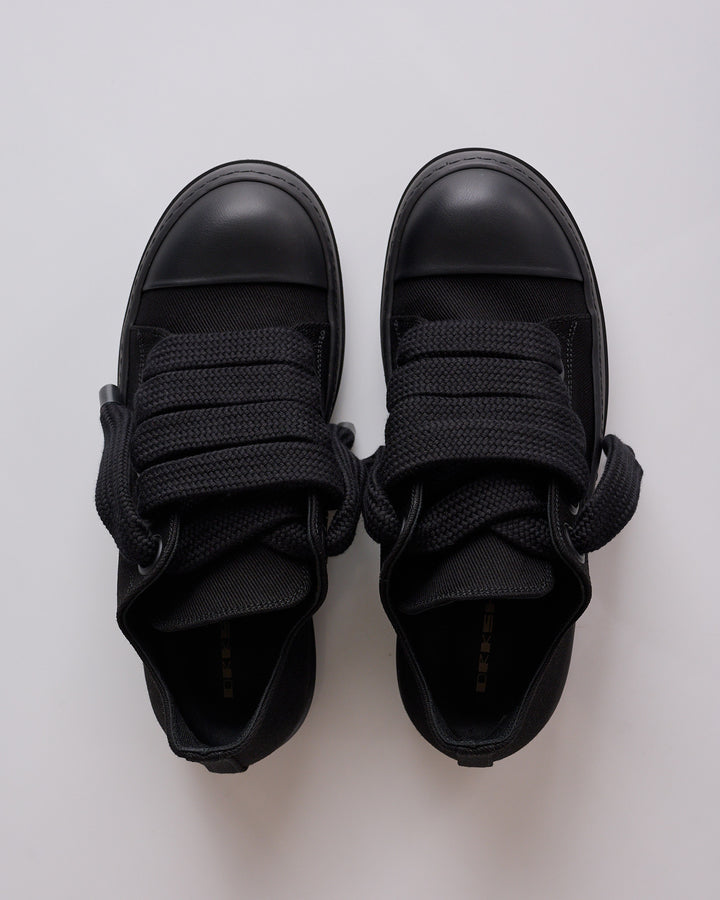 Rick Owens DRKSHDW Jumbo Lace Low Sneaker Denim All Black