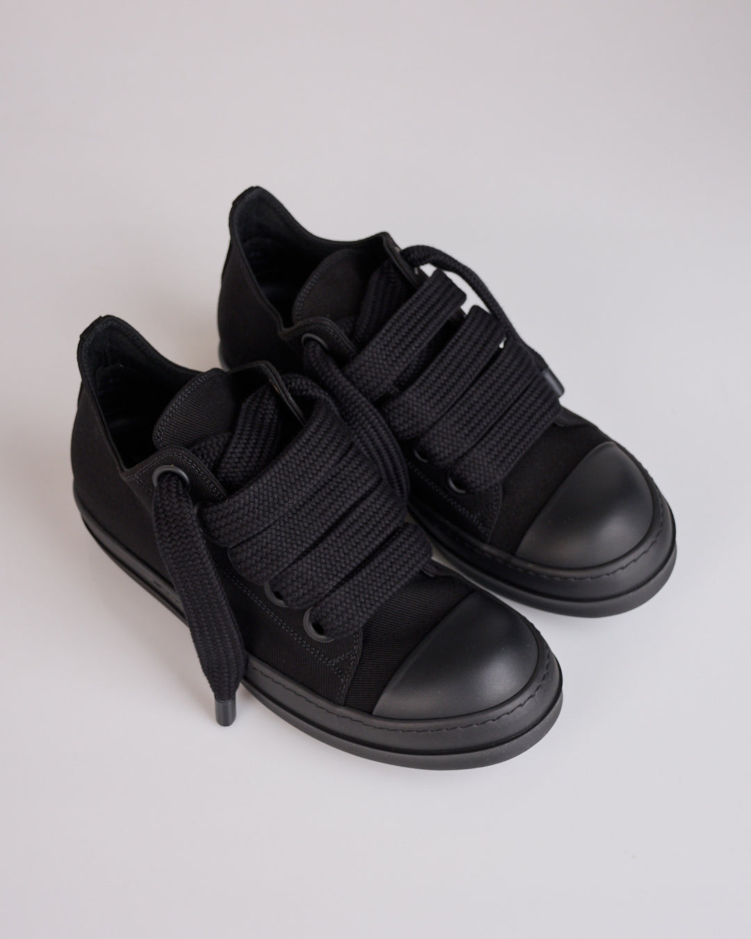 Rick Owens DRKSHDW Jumbo Lace Low Sneaker Denim All Black
