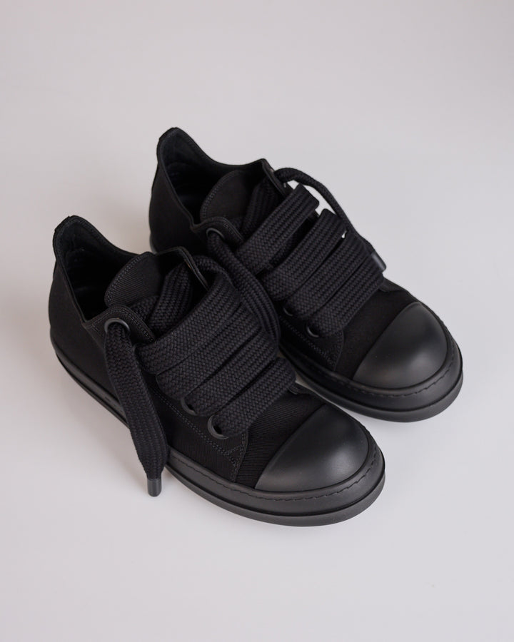 Rick Owens DRKSHDW Jumbo Lace Low Sneaker Denim All Black