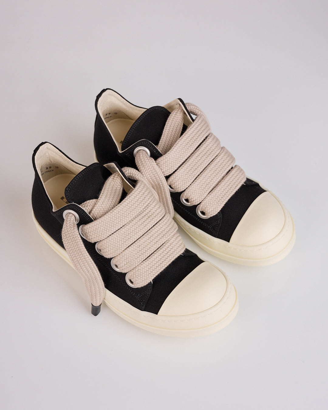 Rick Owens DRKSHDW Jumbo Lace Low Sneaker Denim Black Milk