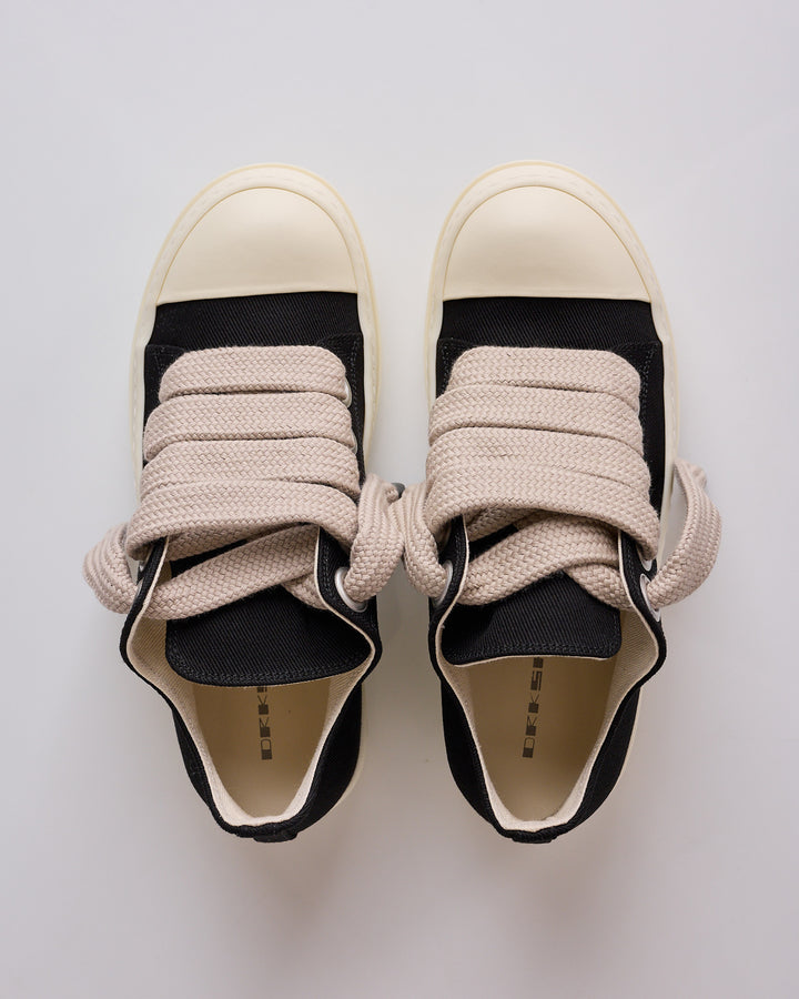 Rick Owens DRKSHDW Jumbo Lace Low Sneaker Denim Black Milk