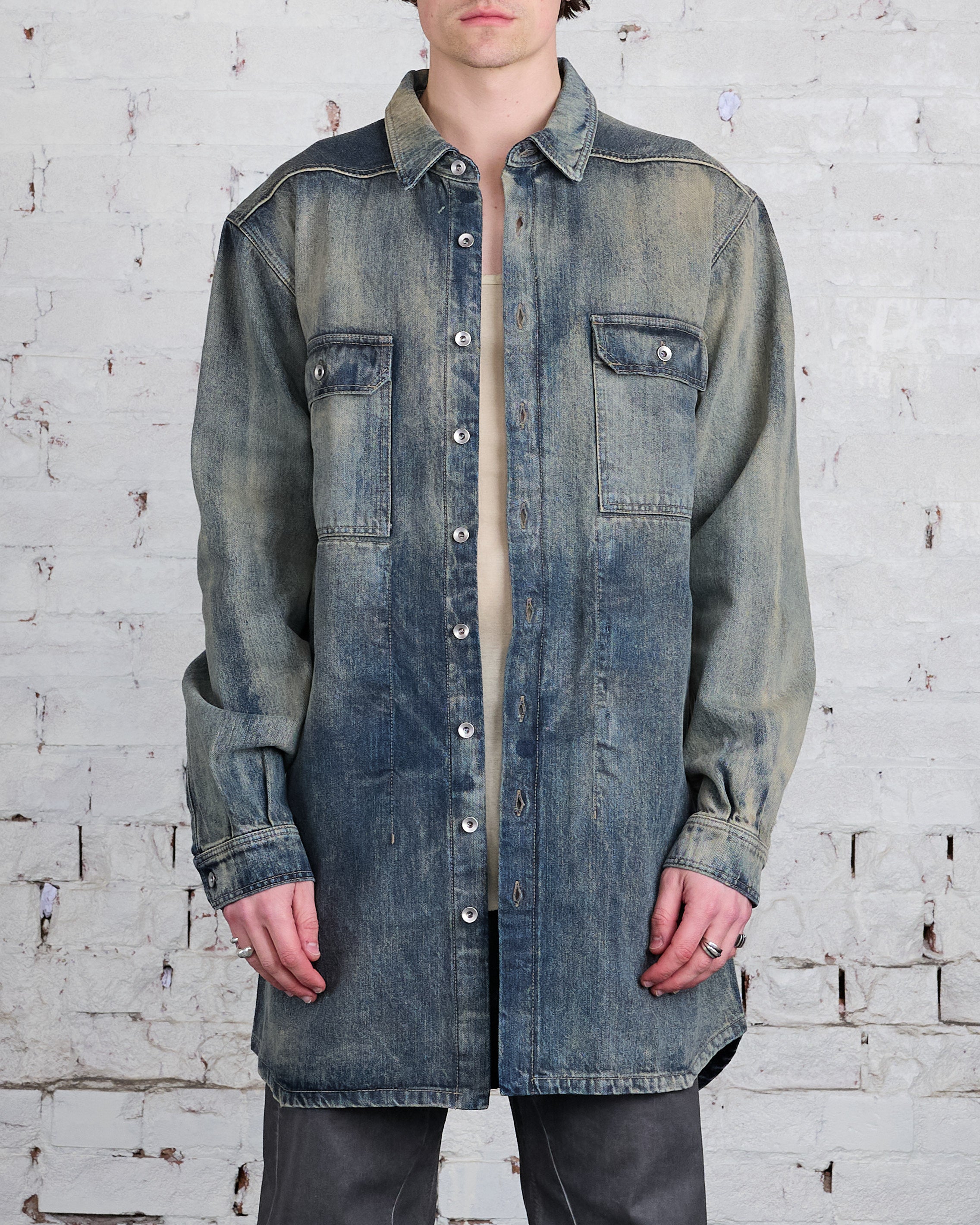 Rick Owens DRKSHDW Jumbo Outershirt 13oz Denim Hustler Blue – LESS 17