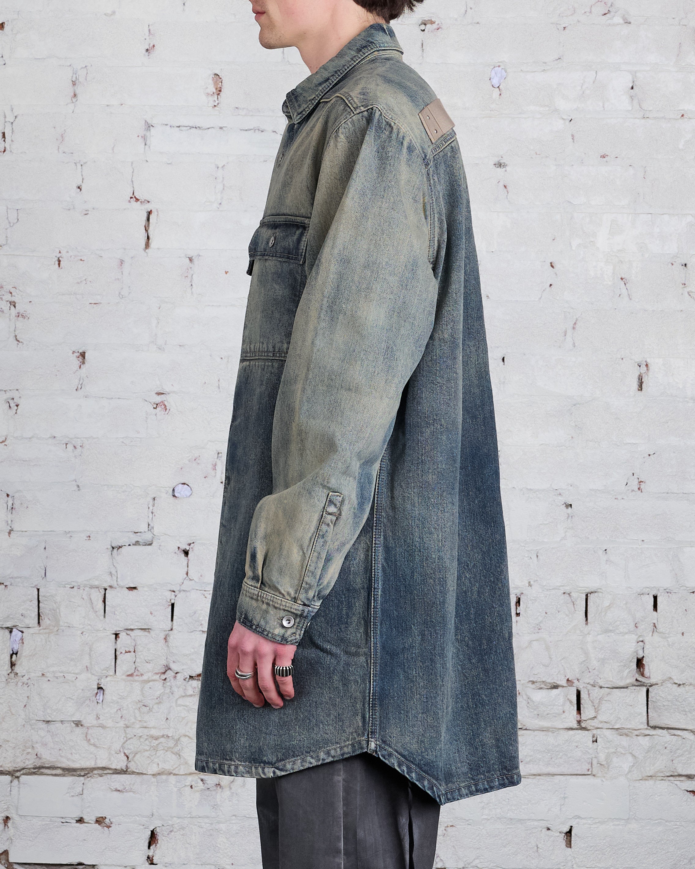 Rick Owens DRKSHDW Jumbo Outershirt 13oz Denim Hustler Blue