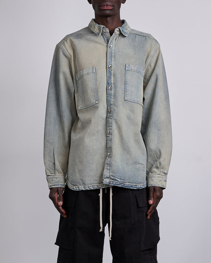 Rick Owens DRKSHDW Jumbo Outershirt 13oz Mineral Pearl