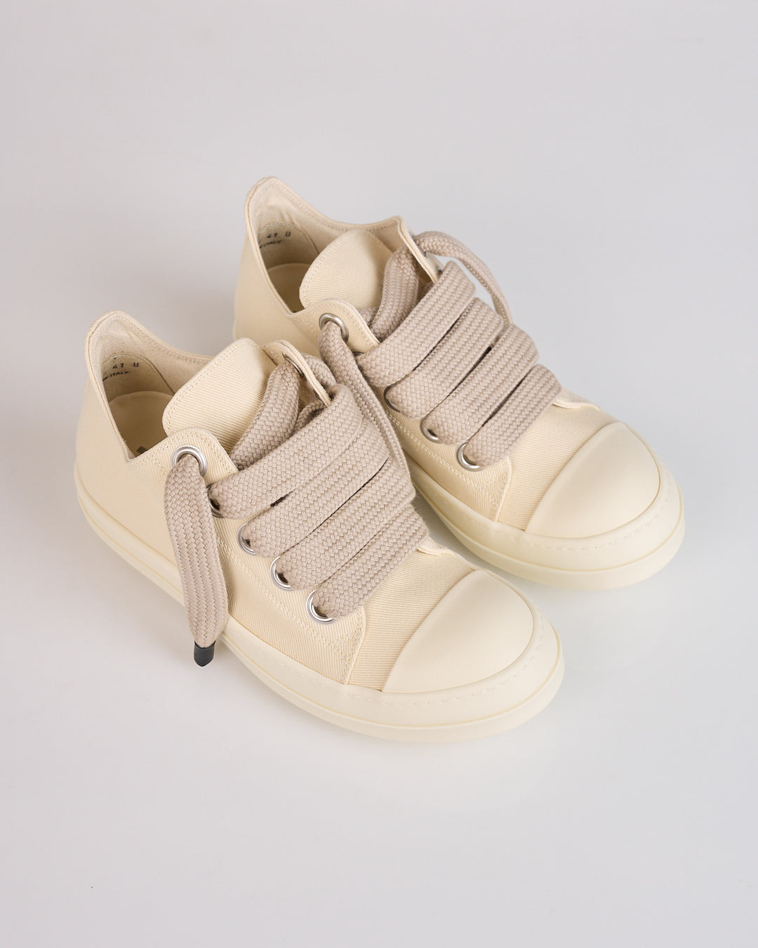 Rick Owens DRKSHDW Jumbolace Low Sneak Denim All Milk
