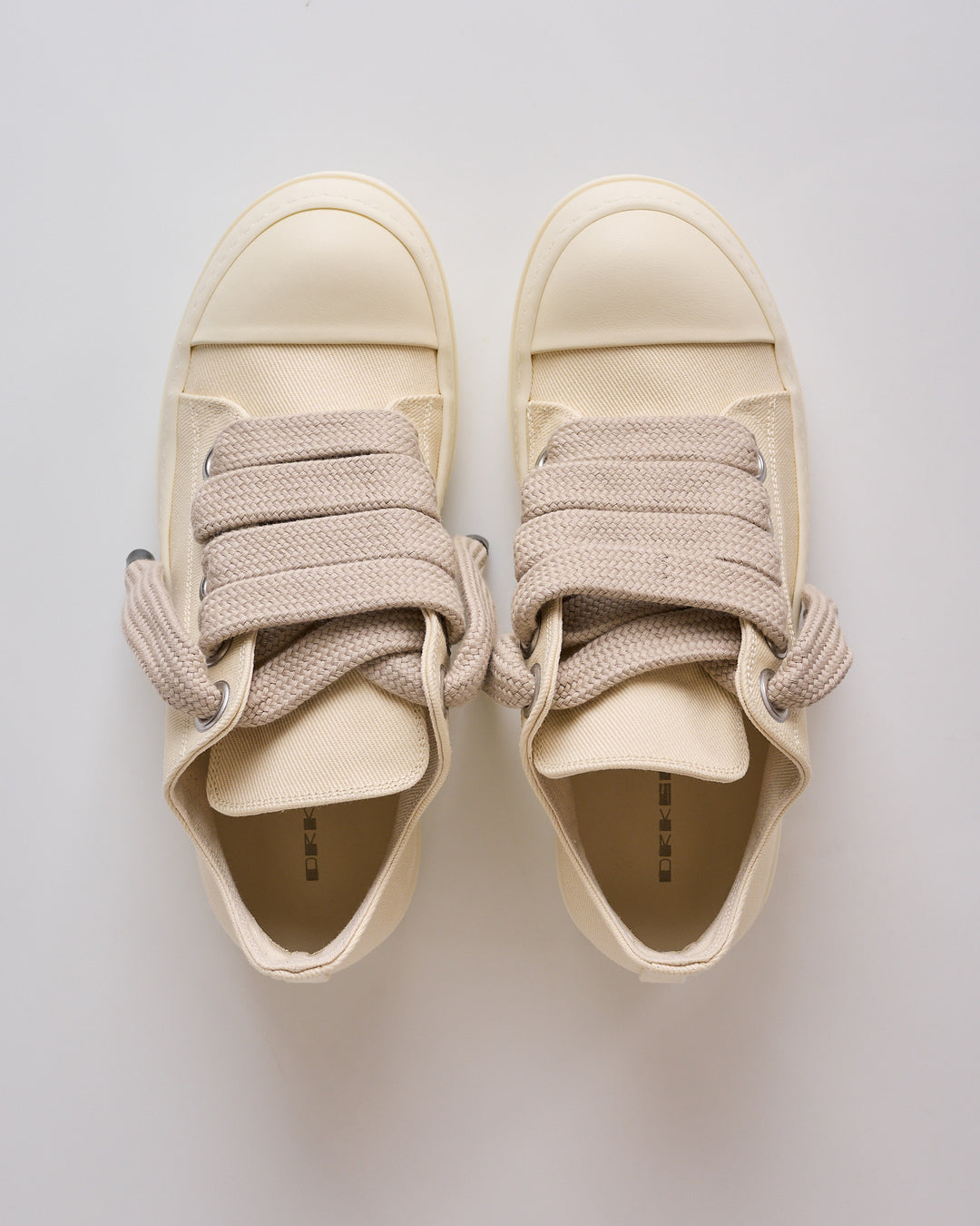 Rick Owens DRKSHDW Jumbolace Low Sneak Denim All Milk