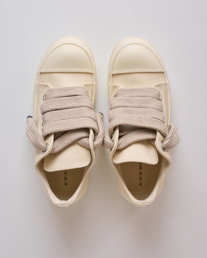 Rick Owens DRKSHDW Jumbolace Low Sneak Denim All Milk