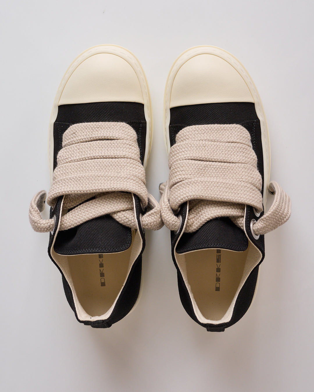 Rick Owens DRKSHDW Jumbolace Low Sneak Denim Black Milk