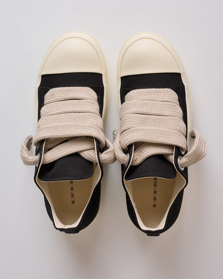 Rick Owens DRKSHDW Jumbolace Low Sneak Denim Black Milk