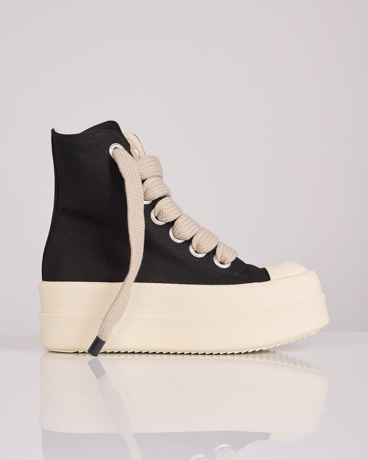 Rick Owens DRKSHDW Jumbolace Megabumper High Sneak Denim Black Milk