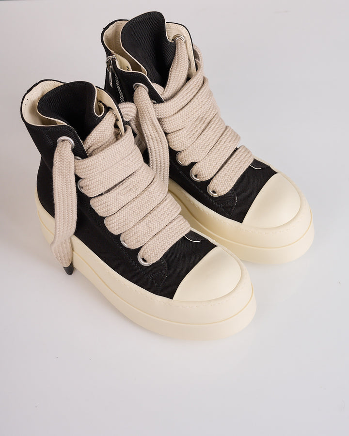Rick Owens DRKSHDW Jumbolace Megabumper High Sneak Denim Black Milk