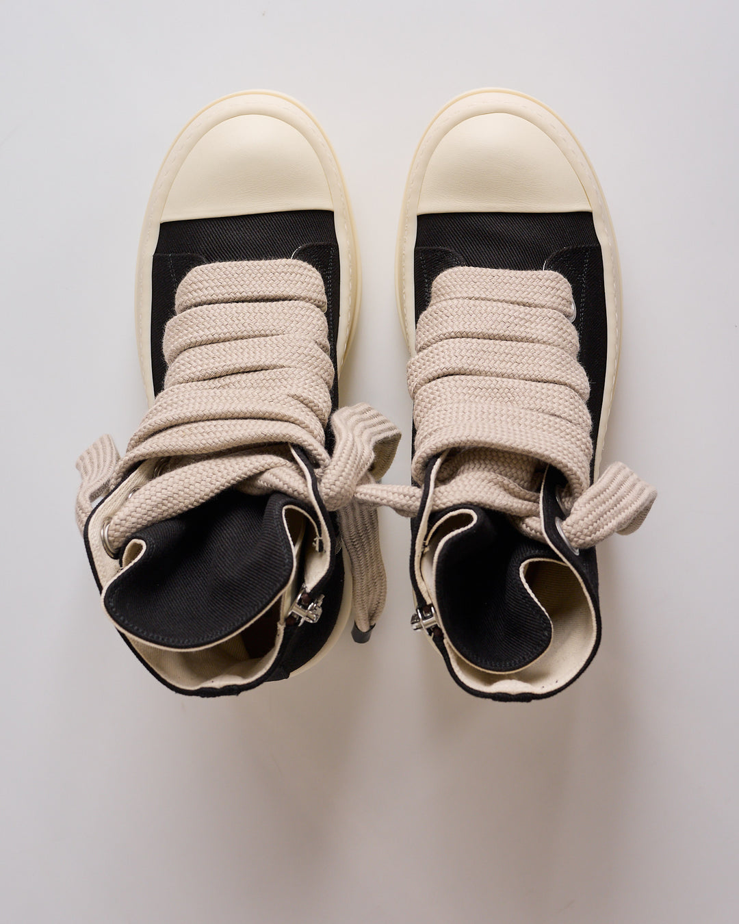 Rick Owens DRKSHDW Jumbolace Megabumper High Sneak Denim Black Milk