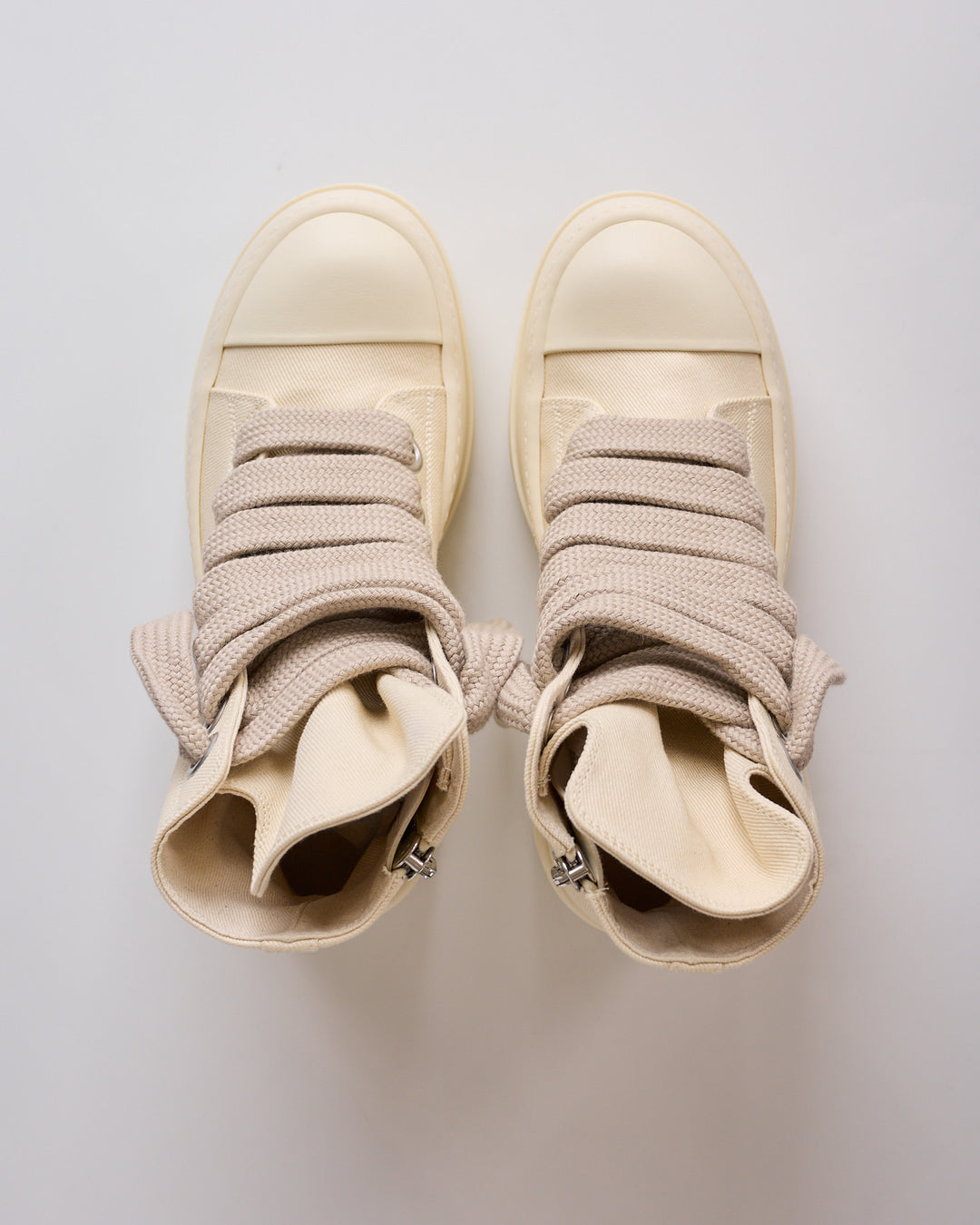 Rick Owens DRKSHDW Jumbolace Megabumper High Sneak Denim Milk