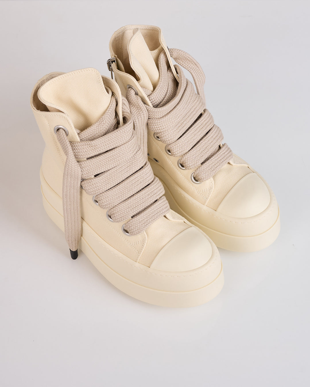 Rick Owens DRKSHDW Jumbolace Megabumper High Sneak Denim Milk