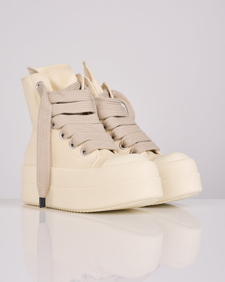 Rick Owens DRKSHDW Jumbolace Megabumper High Sneak Denim Milk