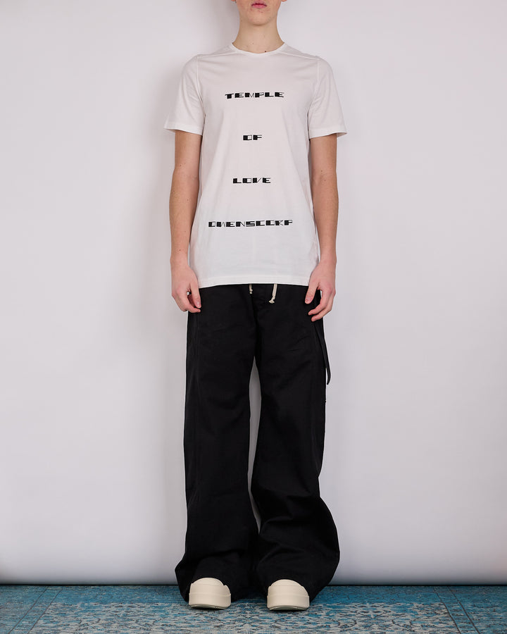 Rick Owens DRKSHDW Level T-Shirt Temple Graphic Milk Black