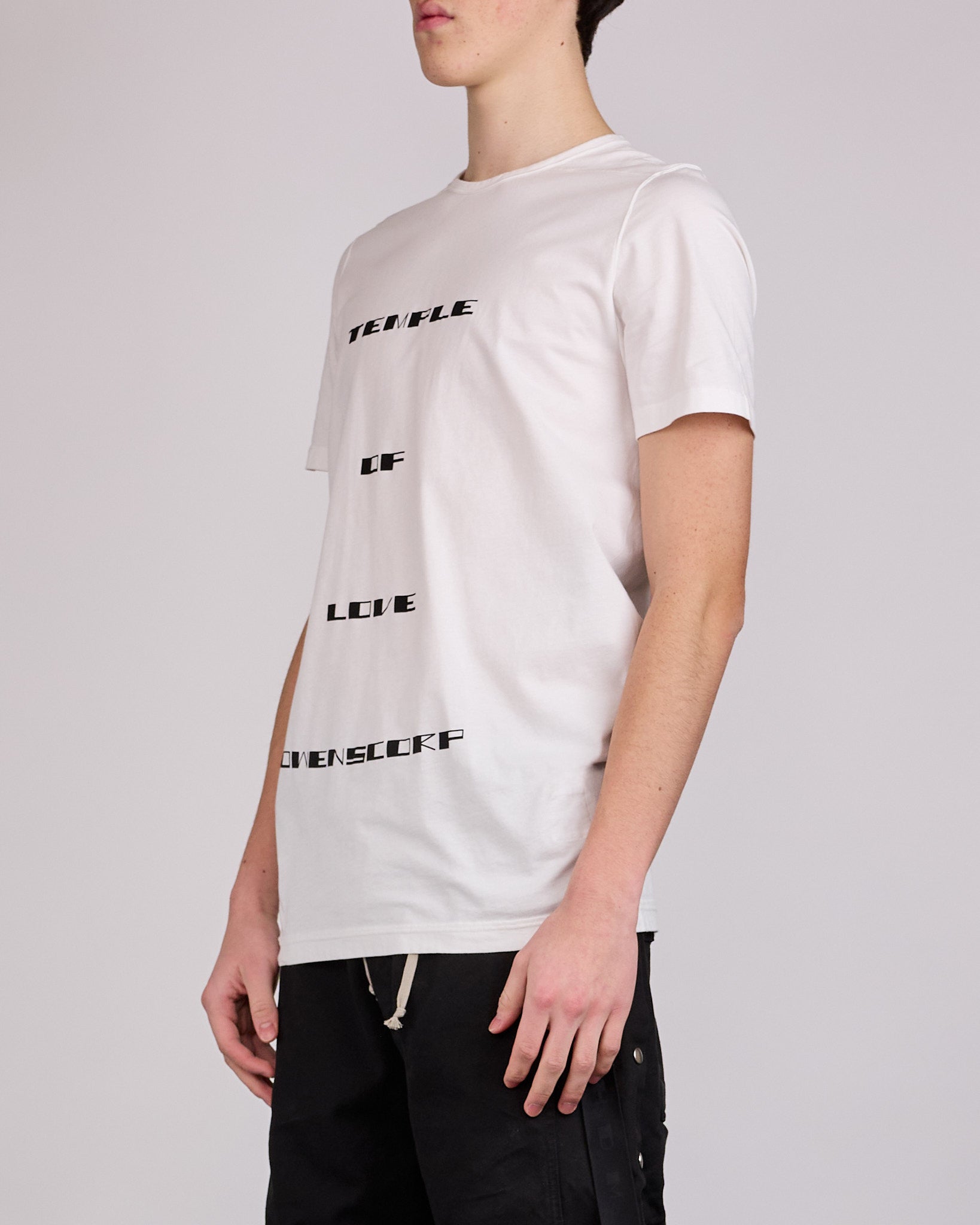 Rick Owens DRKSHDW Level T-Shirt Temple Graphic Milk Black – LESS 17