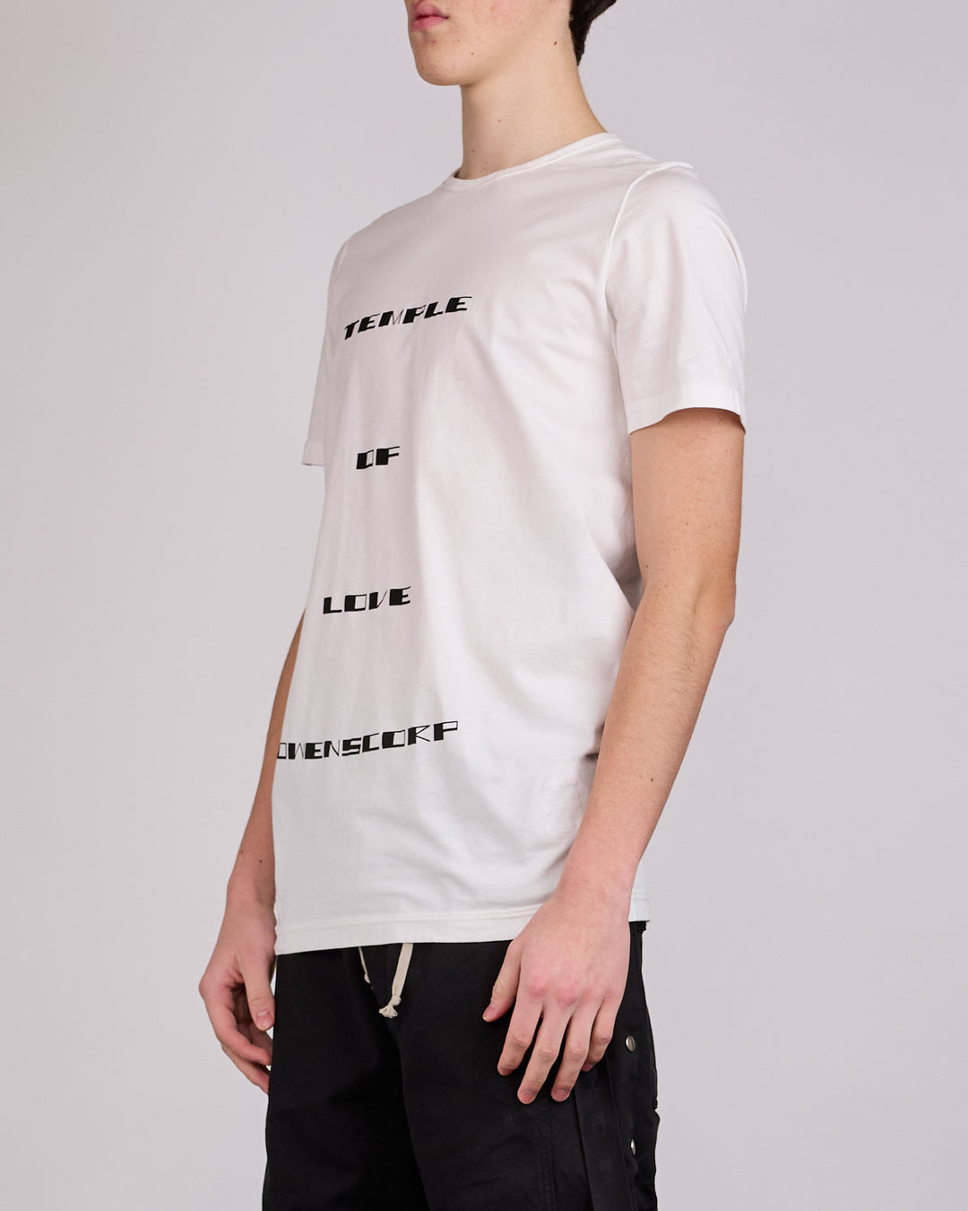 Rick Owens DRKSHDW Level T-Shirt Temple Graphic Milk Black