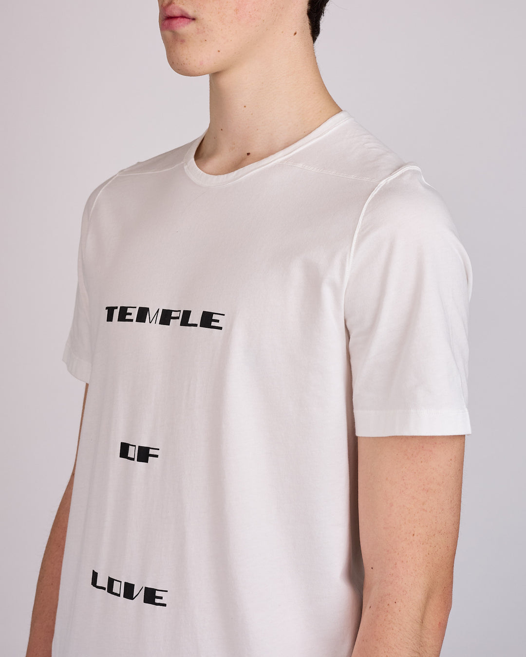 Rick Owens DRKSHDW Level T-Shirt Temple Graphic Milk Black