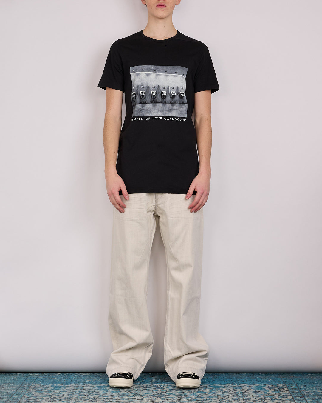 Rick Owens DRKSHDW Level T-Shirt Urinals Graphic Black Milk