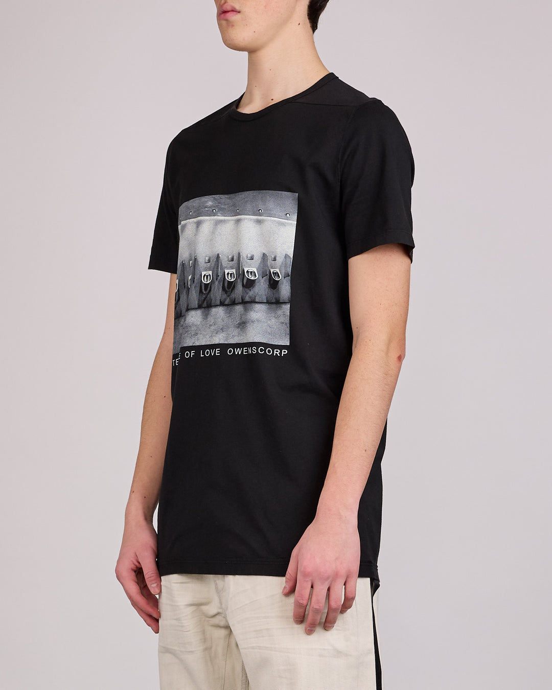 Rick Owens DRKSHDW Level T-Shirt Urinals Graphic Black Milk
