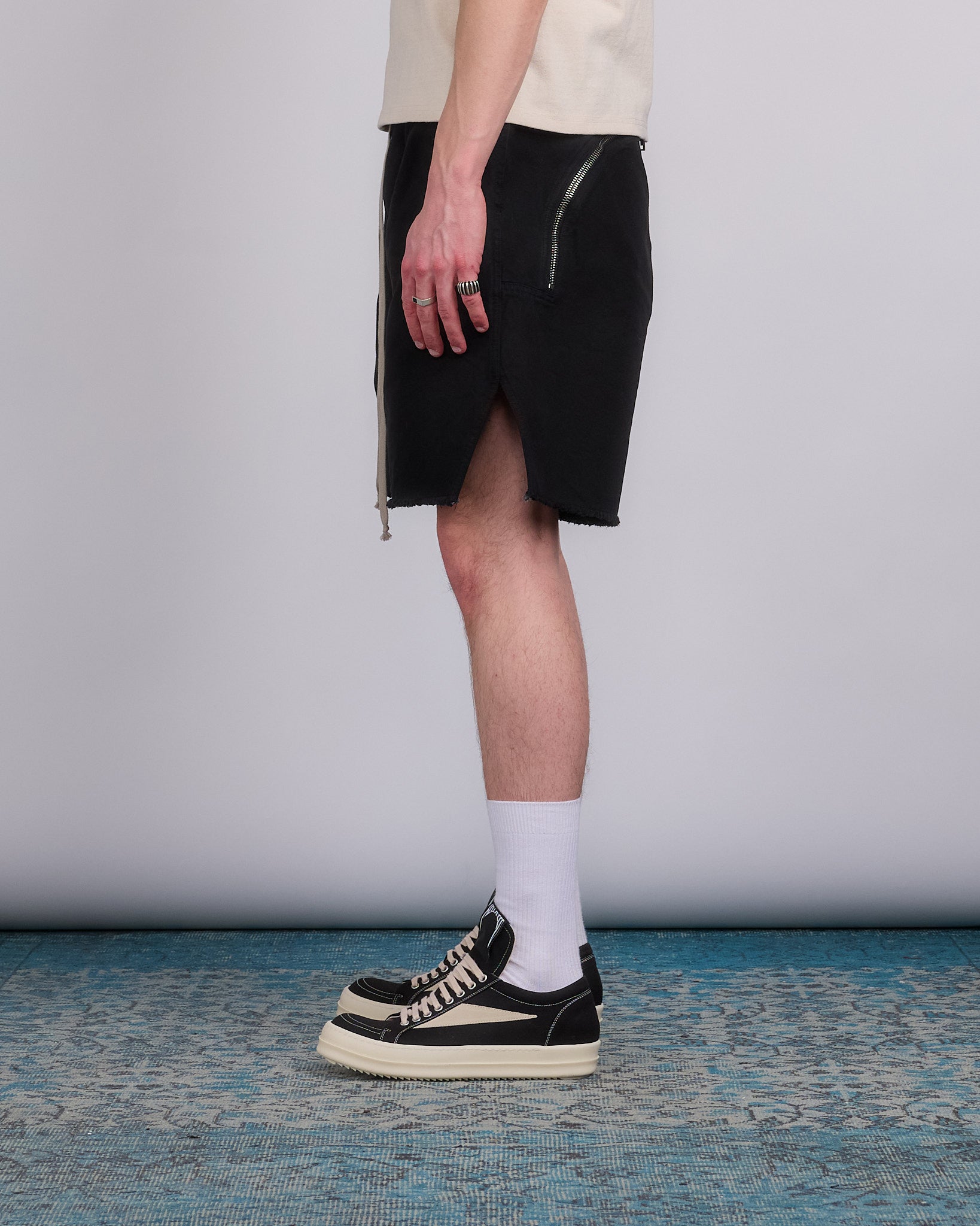 Rick Owens DRKSHDW Long Boxer Butt Zip Short Cotton Canvas