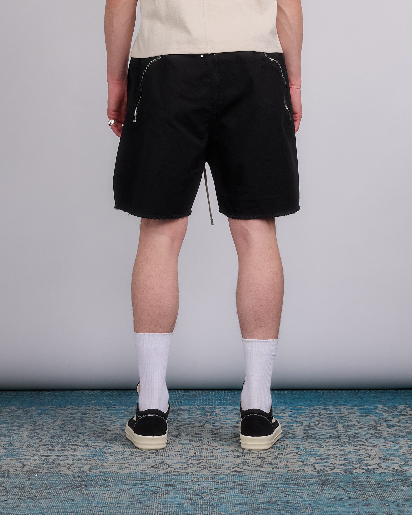 Rick Owens DRKSHDW Long Boxer Butt Zip Short Cotton Canvas