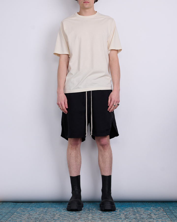 Rick Owens DRKSHDW Long Boxer Butt Zip Short Felpa Fleece Black