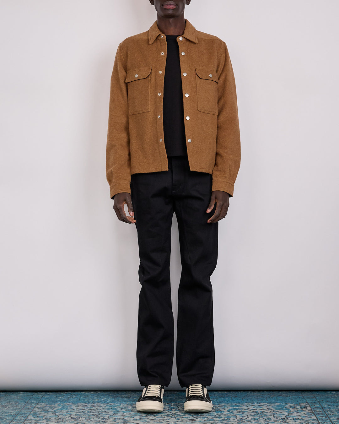 Rick Owens DRKSHDW MIJ Brush Cotton Cropped Outershirt Rust
