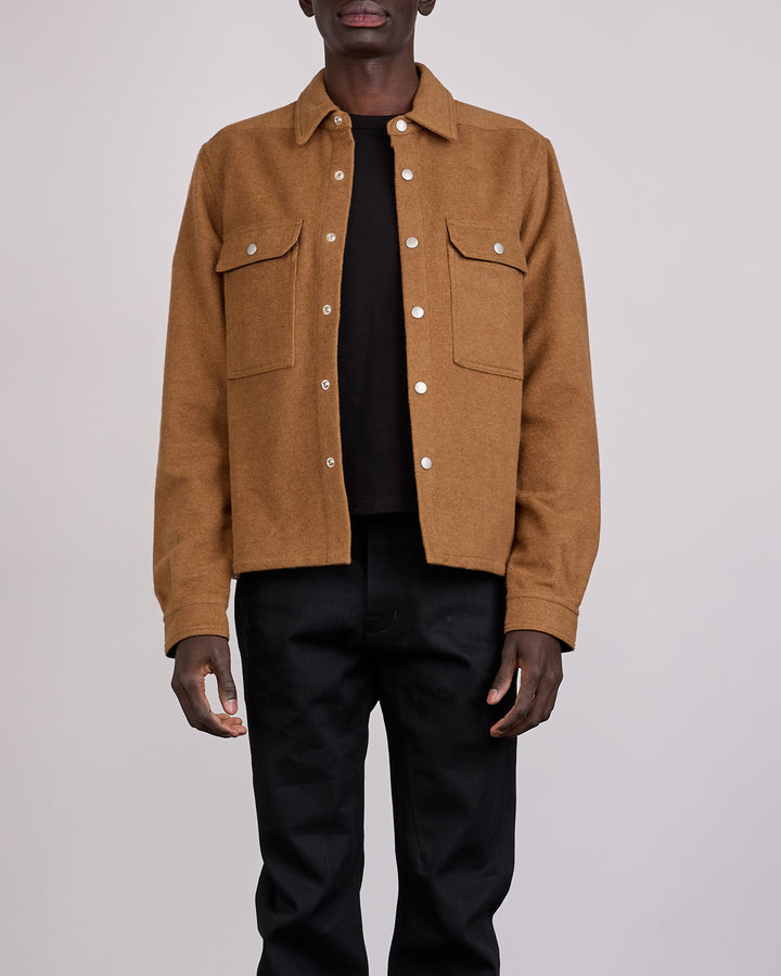 Rick Owens DRKSHDW MIJ Brush Cotton Cropped Outershirt Rust