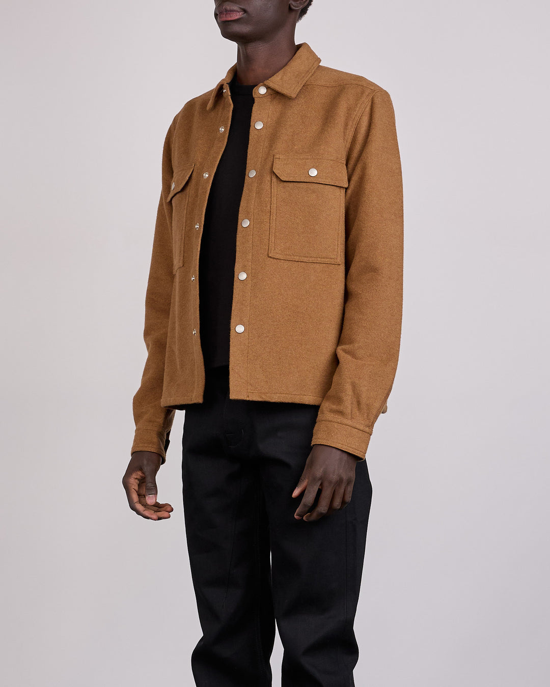 Rick Owens DRKSHDW MIJ Brush Cotton Cropped Outershirt Rust
