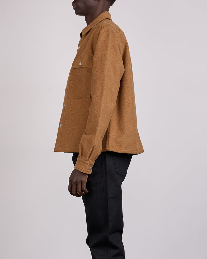 Rick Owens DRKSHDW MIJ Brush Cotton Cropped Outershirt Rust