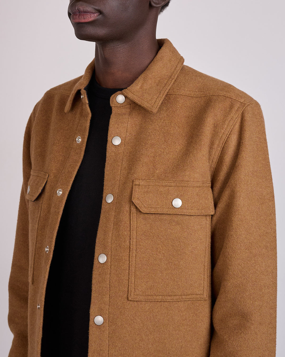 Rick Owens DRKSHDW MIJ Brush Cotton Cropped Outershirt Rust