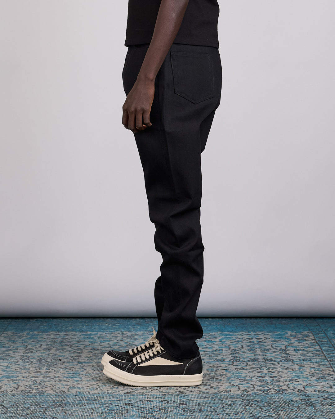 Rick Owens DRKSHDW MIJ Collapse Long 16oz Denim Jean Black