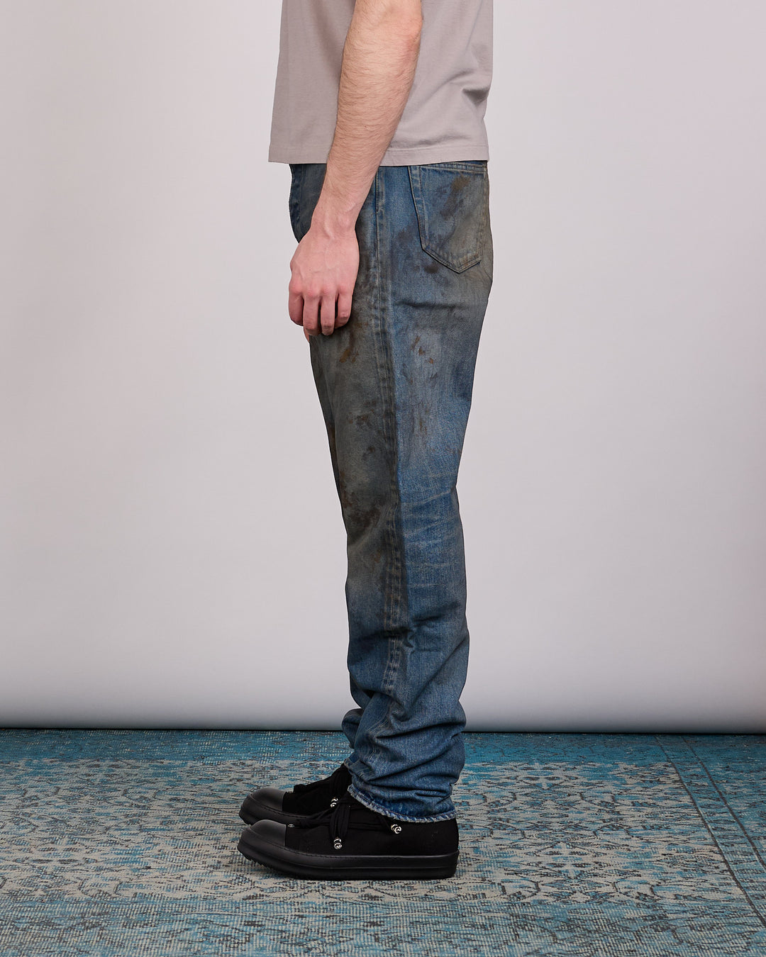 Rick Owens DRKSHDW MIJ Collapse Long Jean 14oz Denim Vintage Wash