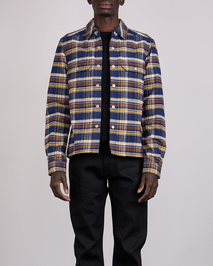 Rick Owens DRKSHDW MIJ Cropped Cotton Plaid Outershirt Gasoline