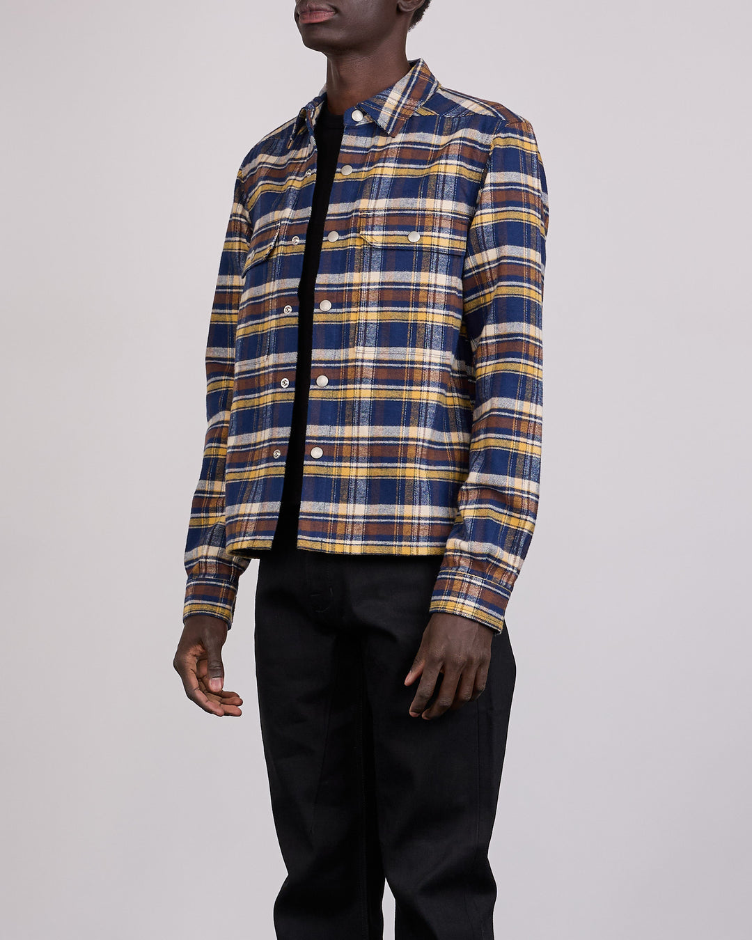 Rick Owens DRKSHDW MIJ Cropped Cotton Plaid Outershirt Gasoline