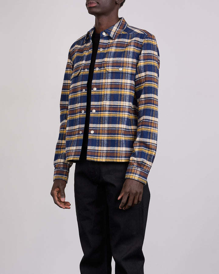 Rick Owens DRKSHDW MIJ Cropped Cotton Plaid Outershirt Gasoline